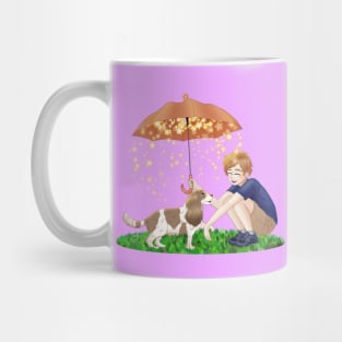 Boy and his Cavalier King Charles Spaniel Dog Mug